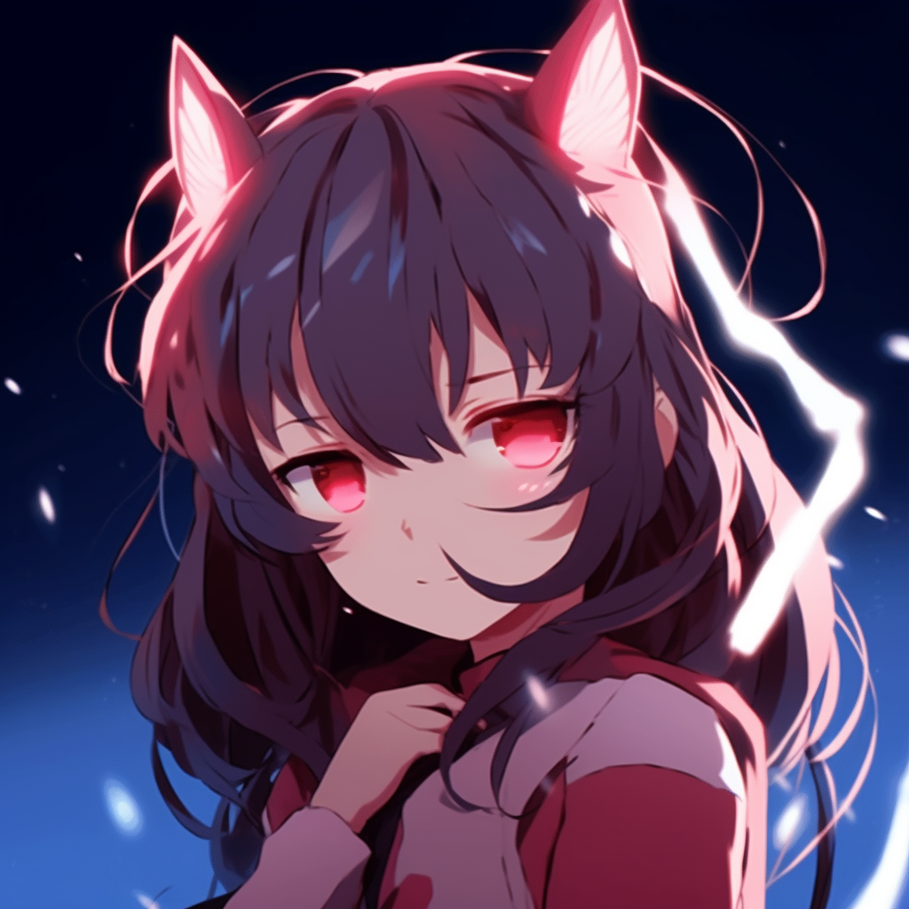Anime Neko with glowing neon colors and soft lines. anime gif pfp styles HD, free download
