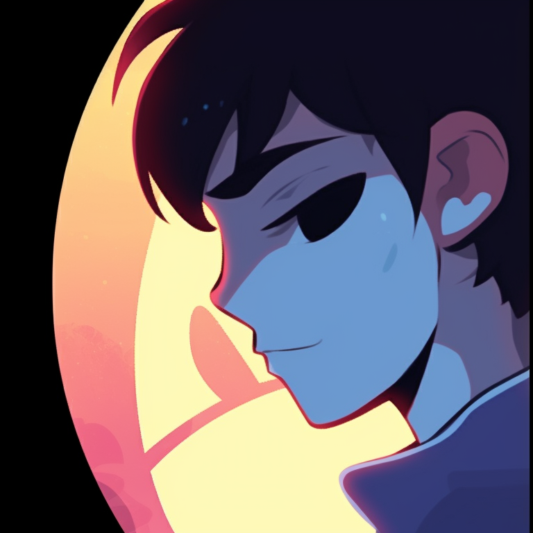 Two characters as dark silhouettes, strong contrast against a brightly colored background. matching pfp for couples favorite cartoons pfp for discord.