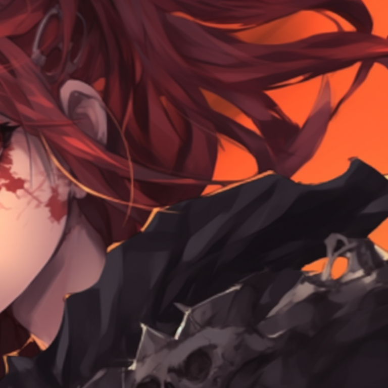 Two characters in Victorian gothic attire, moody lighting and heavy shadows. top matching pfp for couples in anime halloween theme pfp for discord.