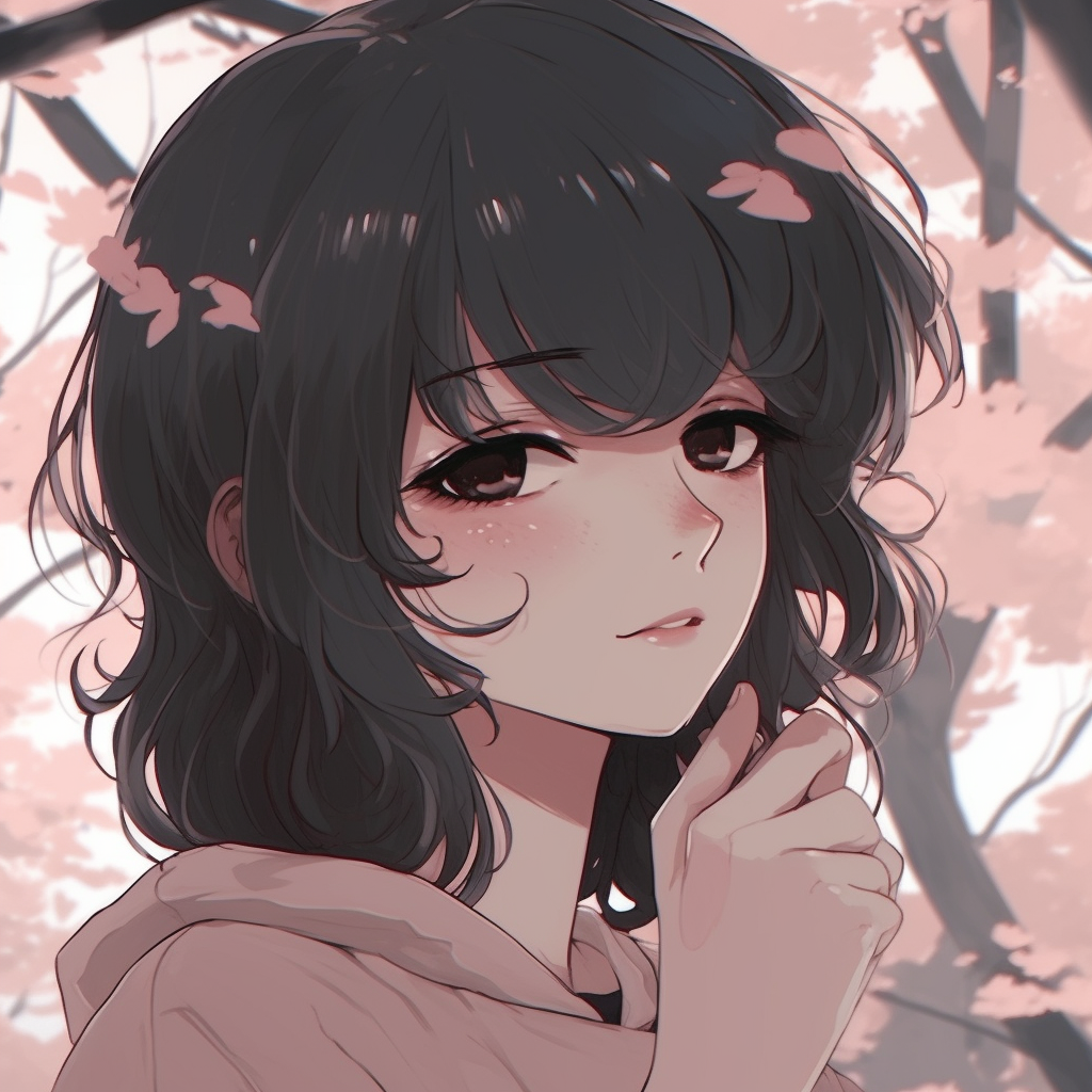 Dreamy has female character against a dusk backdrop, soft glow and detailed iconography. aesthetic anime pfp wallpapers pfp for discord.