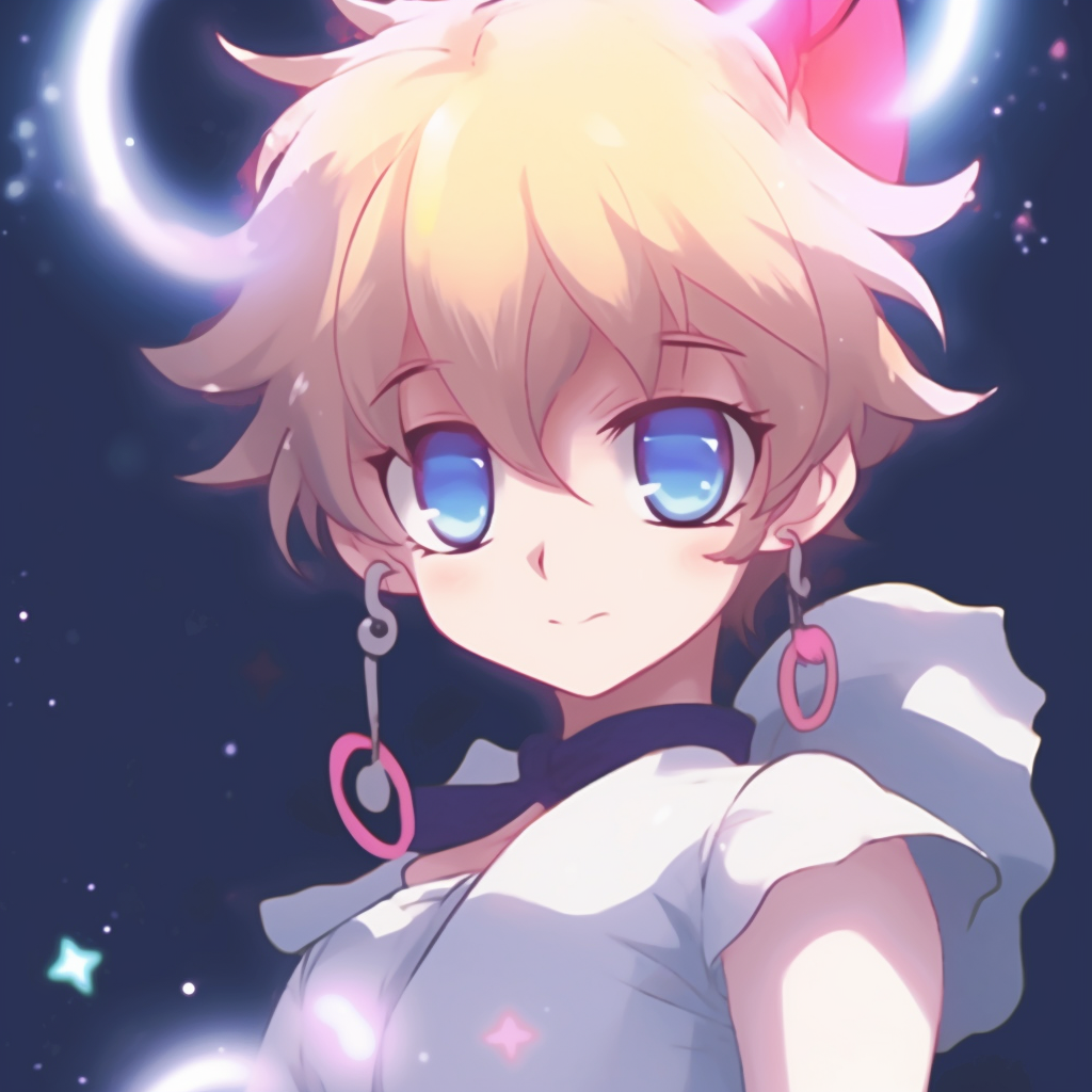 Close-up of Sailor Moon, showcasing detailed eye design and subtle gradients. top animated pfp makers