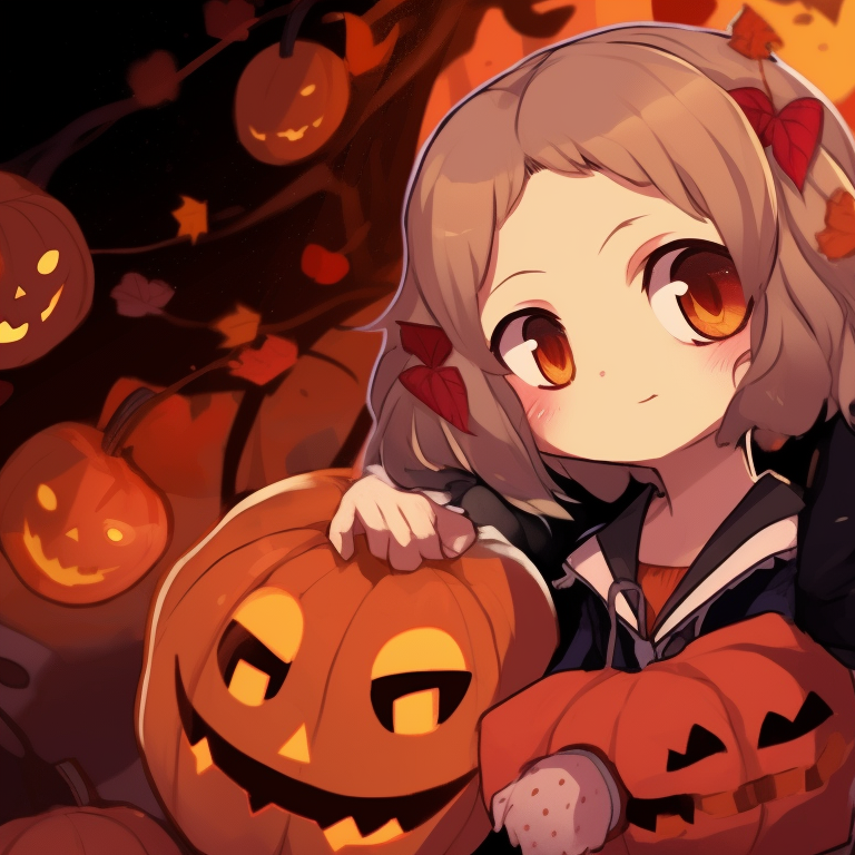 Zenitsu and Nezuko prepared to strike, amidst a haunting halloween landscape. zenitsu and nezuko halloween wallpapers pfp for discord.