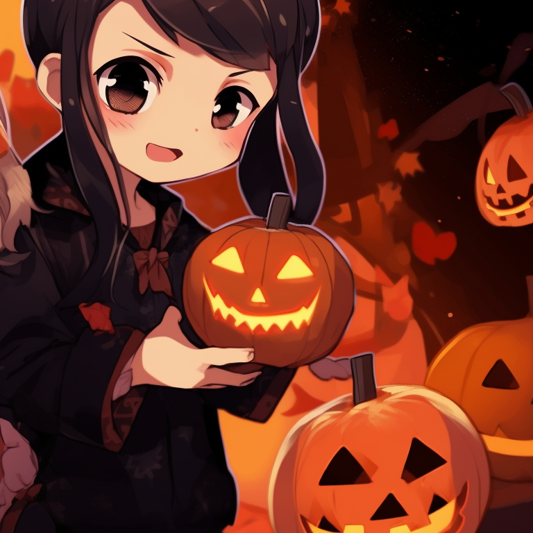 Zenitsu and Nezuko prepared to strike, amidst a haunting halloween landscape. zenitsu and nezuko halloween wallpapers pfp for discord.