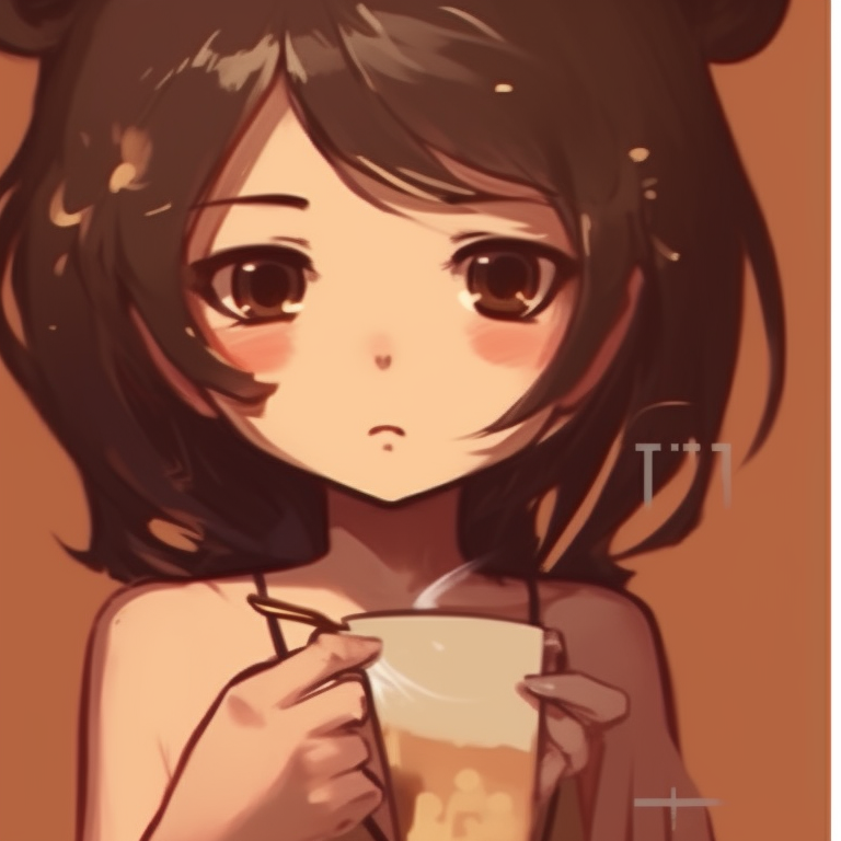 Close-up of Milk and Mocha, warm colors and soft detailing, in a loving embrace. turn heads with milk and mocha pfp pfp for discord.