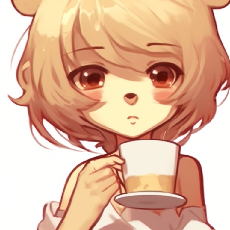 Close-up of Milk and Mocha, warm colors and soft detailing, in a loving embrace. turn heads with milk and mocha pfp pfp for discord.