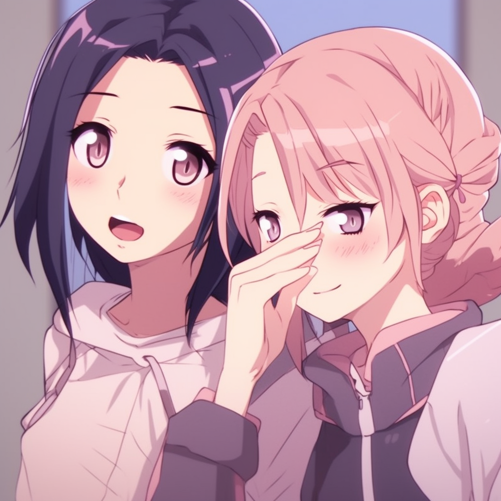 Sakura Haruno and Ino Yamanaka from Naruto series, soft facial lines and vibrant pastel colors. ideal matching anime pfp for best friends - female