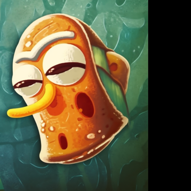 Spongebob and Squidward at the Krusty Krab with comical expressions, detailed background. cute spongebob matching profile picture pfp for discord.