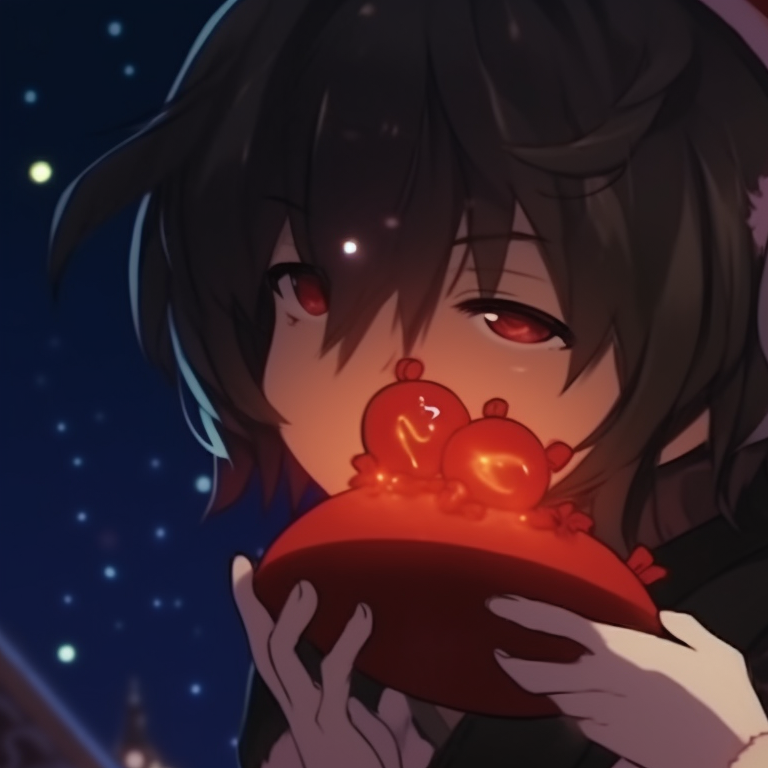 A duo with one in a Christmas sweater and the other in a witch's hat, a mix of soft colors and gothic detailing, against a haunted mansion background. unique anime christmas pfp blending halloween theme pfp for discord.