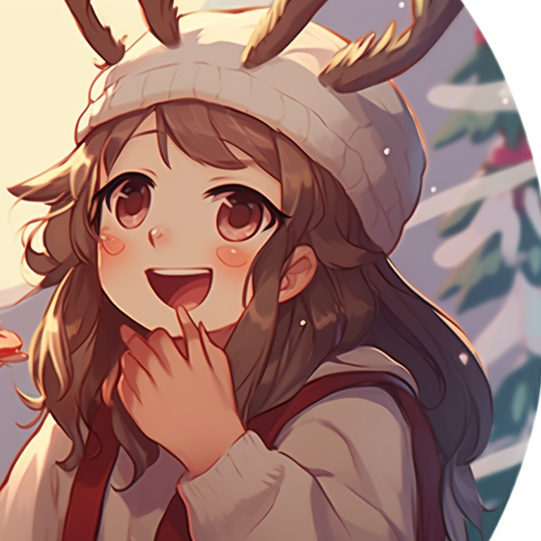 Two characters, soft colors, making a snowman together. iconic matching christmas pfp aesthetic pfp for discord.