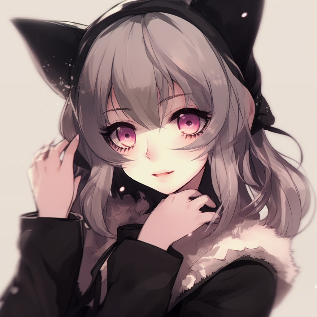 Anime-style Neko Girl profile picture, fine linework and soft pastel colors. most shared egirl pfp anime pfp for discord.