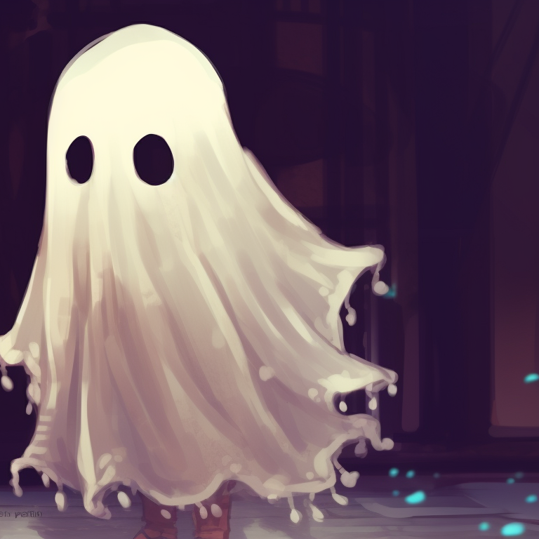 Ghost characters floating in the air, with Christmas tree in the background. fashionable matching cute ghost christmas pfp pfp for discord.