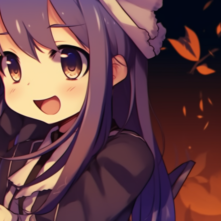 Two characters in detailed monstrous costumes, dark tones and sharp lines, standing back-to-back against a full moon. anime hot matching pfp halloween theme pfp for discord.