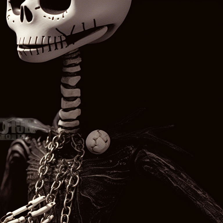 Skeleton characters making a snowman, detailed wintry background with falling snowflakes. ideal matching christmas skeleton pfp pfp for discord.