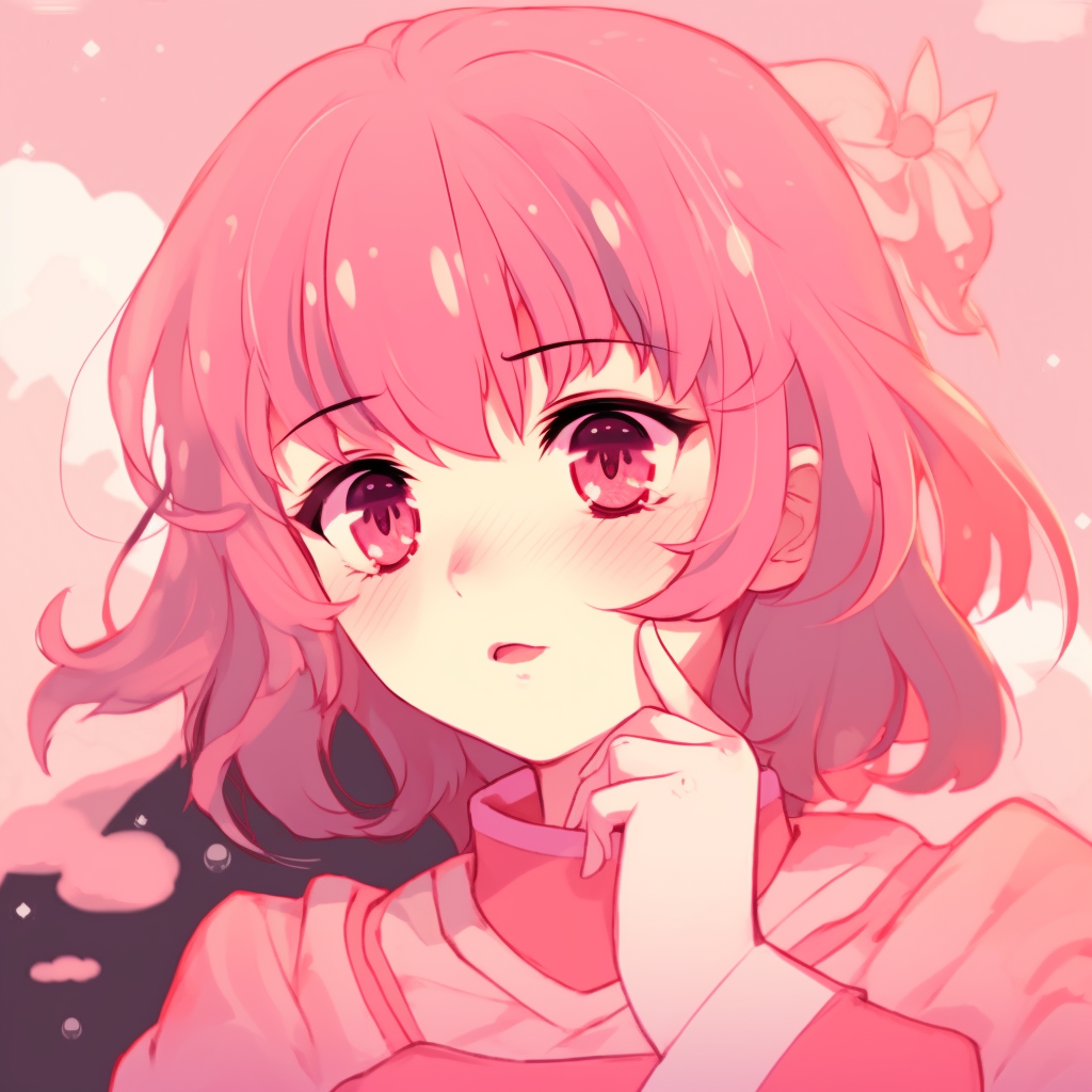 Ranma and P-chan captured in a warm pink profile, highlighting character details and expressions. aesthetic pink anime pfps