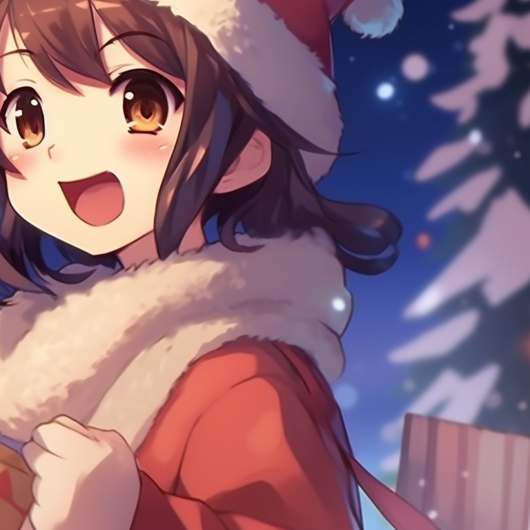 Two characters holding hands, intensely colored background with soft romance. matching anime christmas pfp character inspiration pfp for discord.