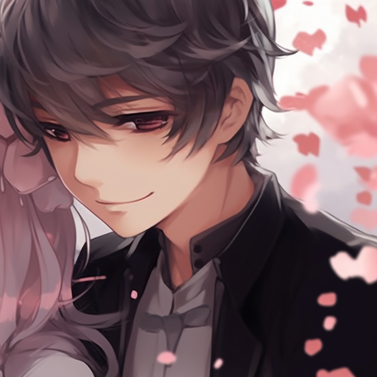 Two characters in extravagant dresses, detailed embroidery and opulent setting define the scene. trending matching pfps for friends pfp for discord.