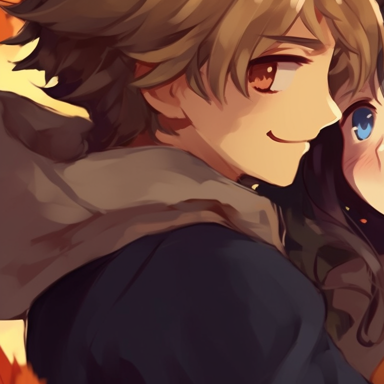 Howl and Sophie amidst a haunting scenery, using a gothic art style and rich darkness, enhanced with flecks of eerie light. unseen howl's moving castle halloween themed matching pfp pfp for discord.