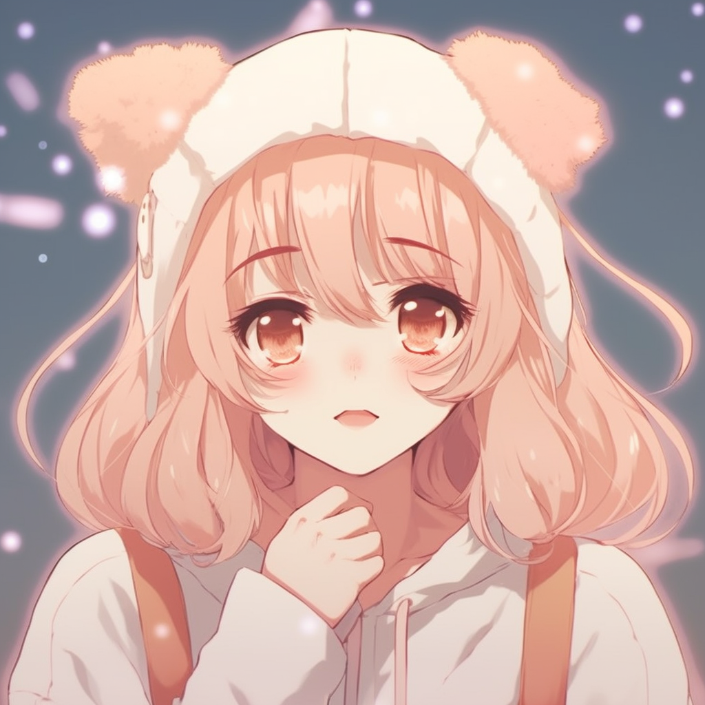 Close-up of a cute anime girl with pastel colors, displaying delicate features and pastel background. big collection of aesthetic cute anime pfp pfp for discord.