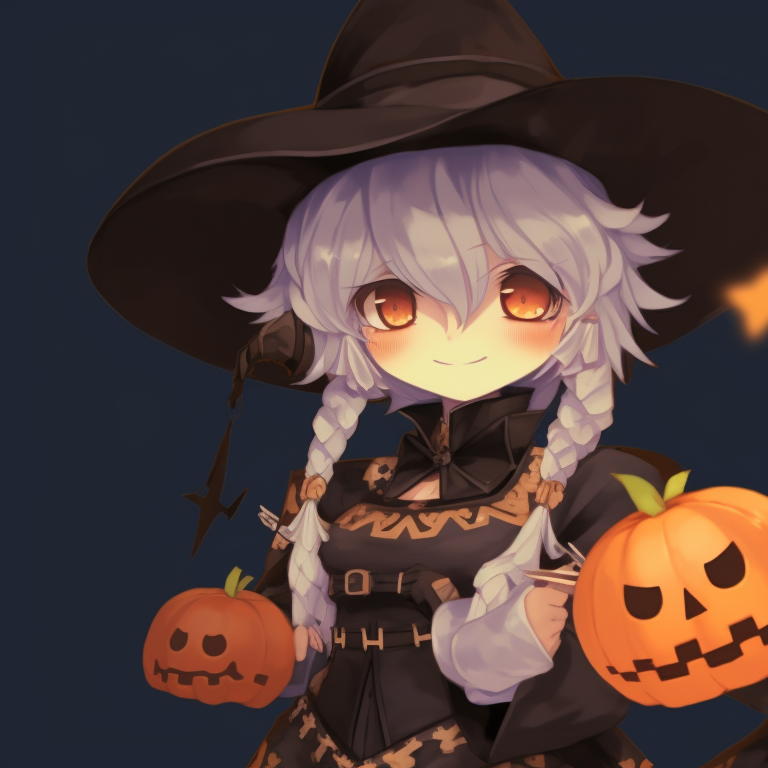 Two Genshin Impact characters, lush autumn colors, one dressed as a scarecrow and the other as a ghost. genshin characters halloween matching profile pictures pfp for discord.