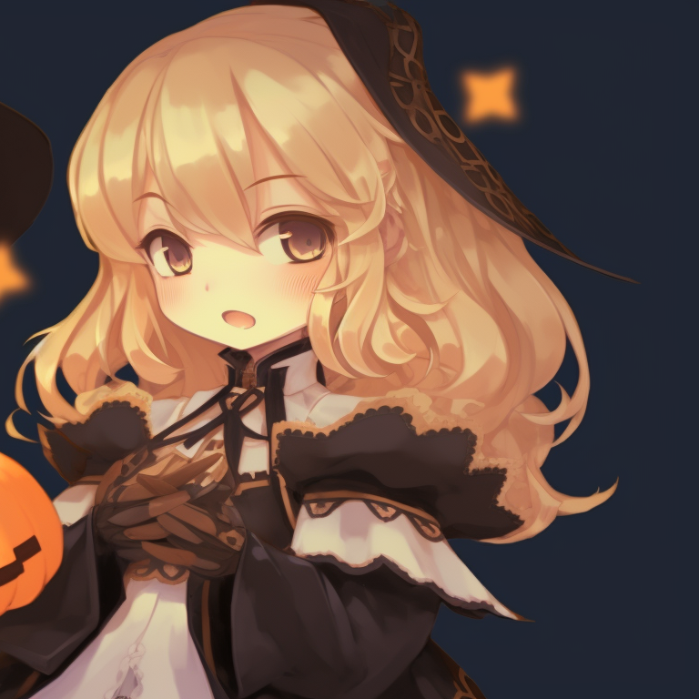 Two Genshin Impact characters, lush autumn colors, one dressed as a scarecrow and the other as a ghost. genshin characters halloween matching profile pictures pfp for discord.