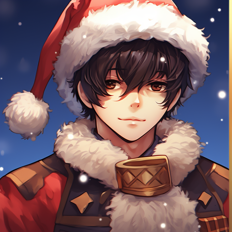 Two characters in vibrant Christmas costumes, rich colors and detailed shading. unique matching christmas tiktok pfp pfp for discord.