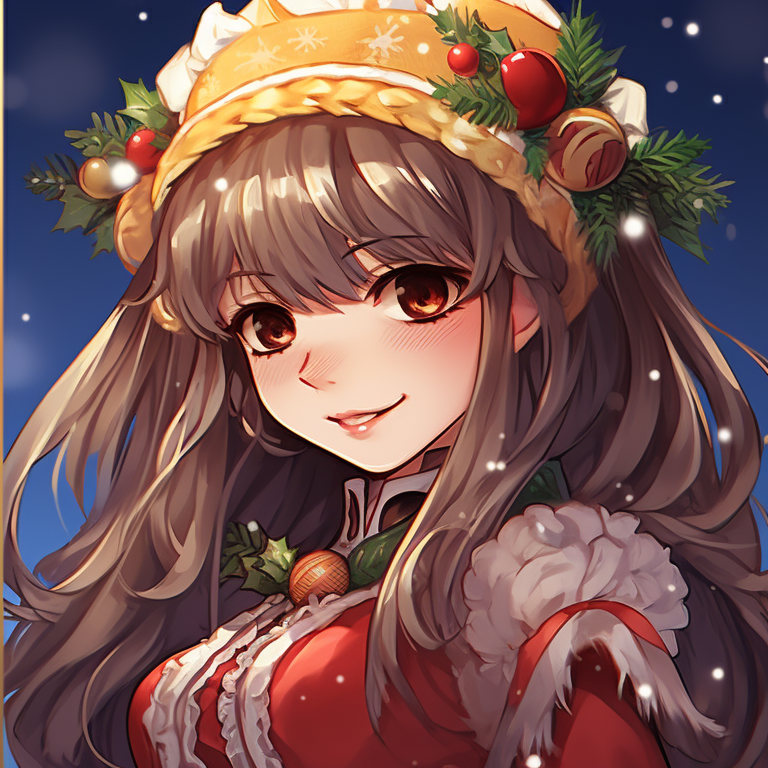 Two characters in vibrant Christmas costumes, rich colors and detailed shading. unique matching christmas tiktok pfp pfp for discord.