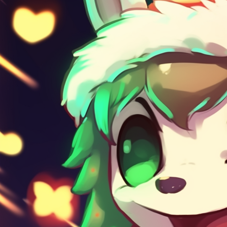 Close up of Asriel, detailed facial expressions with soft snowflakes in the background. matching asriel christmas pfp designs pfp for discord.