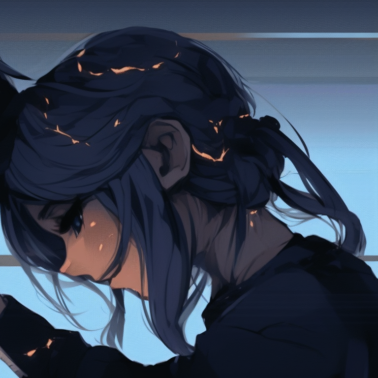 Two characters under a starry sky, cool tones and detailed celestial elements, gazing at each other. anime couples matching pfp with cool art styles pfp for discord.