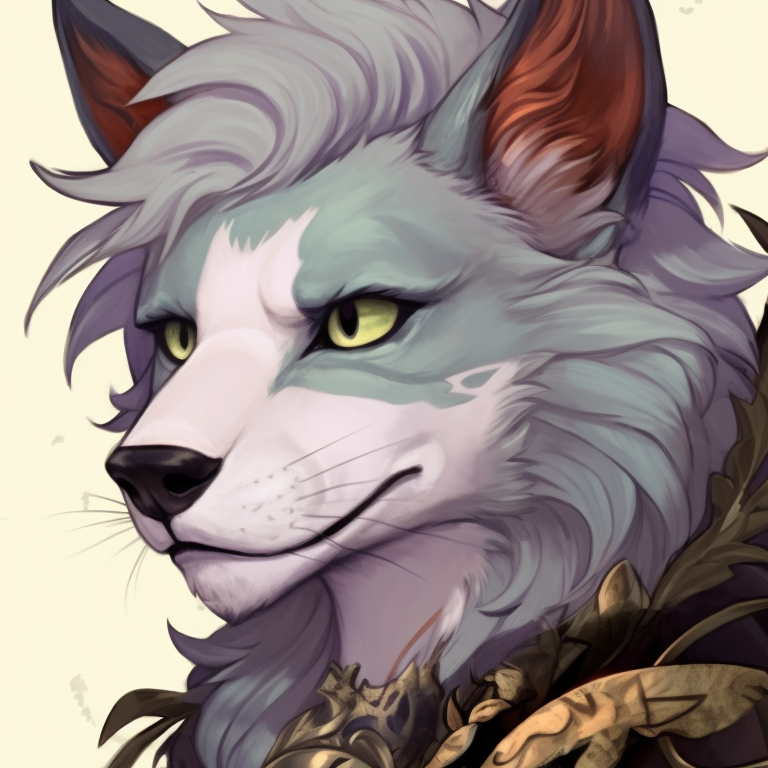 Two anthropomorphised lion characters, golden tones and intricate details, side by side. artistic furry matching pfp pfp for discord.