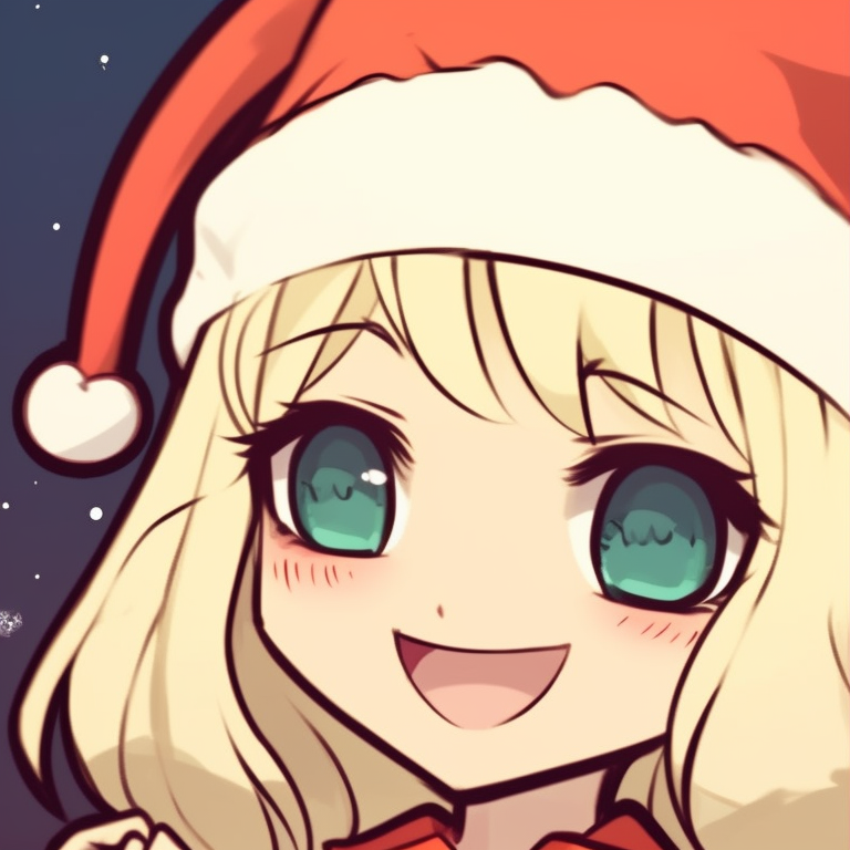 A pair of anime characters, falling snow and cozy winter outfits, embracing each other. christmas matching profile photos tumblr pfp for discord.