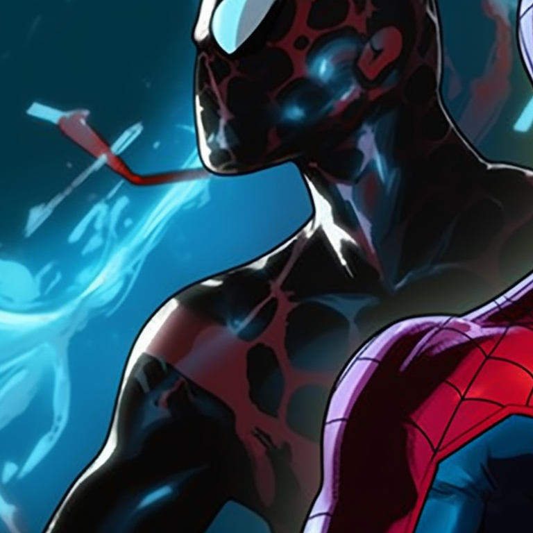 Backlit silhouettes of two Spider-man characters, detailed outlines capturing the essence of Spider-man. cartoon themes for spider man matching pfp pfp for discord.