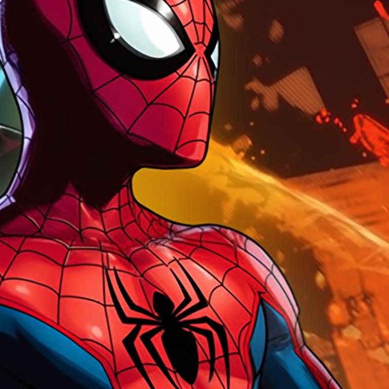 Backlit silhouettes of two Spider-man characters, detailed outlines capturing the essence of Spider-man. cartoon themes for spider man matching pfp pfp for discord.