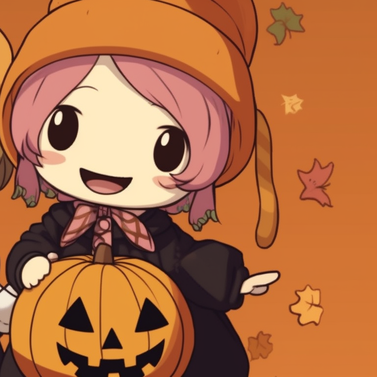 Two anime characters surrounded by snowflakes, cool tones and Christmas hats. innovative matching christmas pfp pumpkin illustrations pfp for discord.