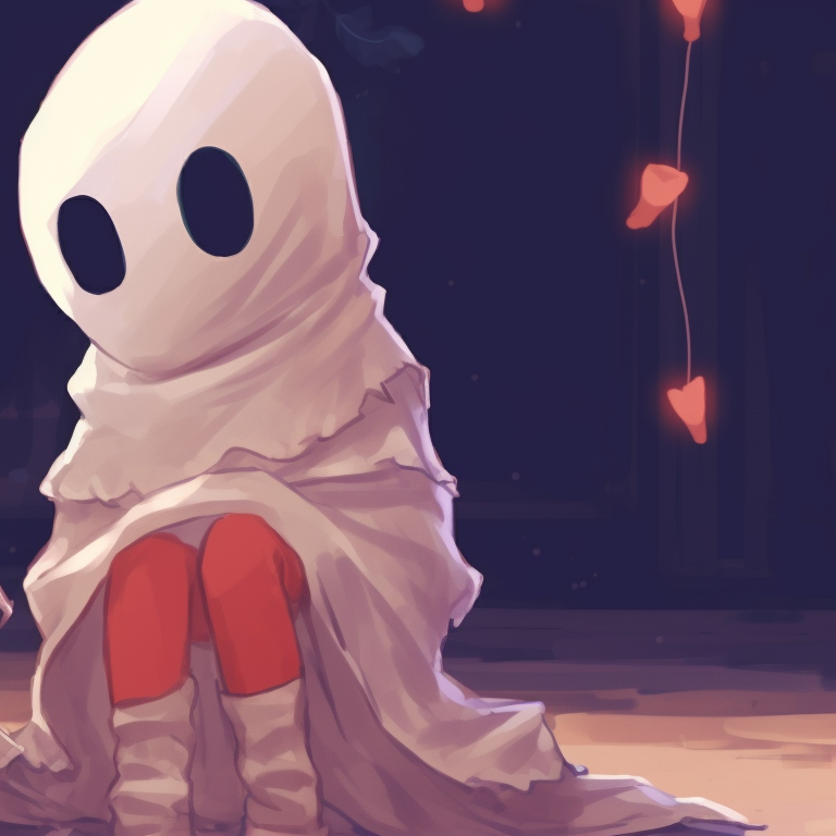 Two ghost characters, sharing a hushed conversation, with snow falling around them. fashionable matching cute ghost christmas pfp pfp for discord.
