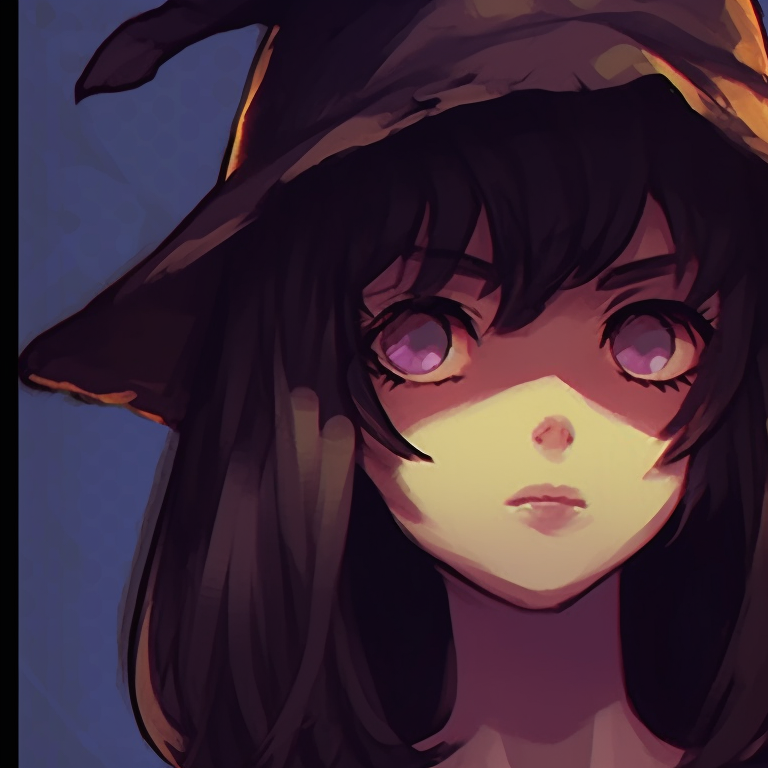 Close-up of two characters, detailed features, and haunting ambiance. spooky halloween matching pfps - sad and gloomy pfp for discord.