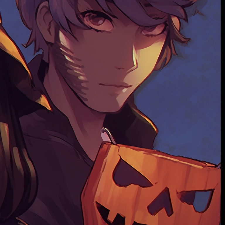Close-up of two characters, detailed features, and haunting ambiance. spooky halloween matching pfps - sad and gloomy pfp for discord.