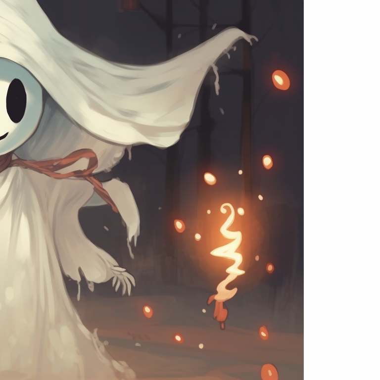 Two ghost characters around a festive tree, soft colors and gentle outlines. matching christmas pfp ghost illustrations pfp for discord.