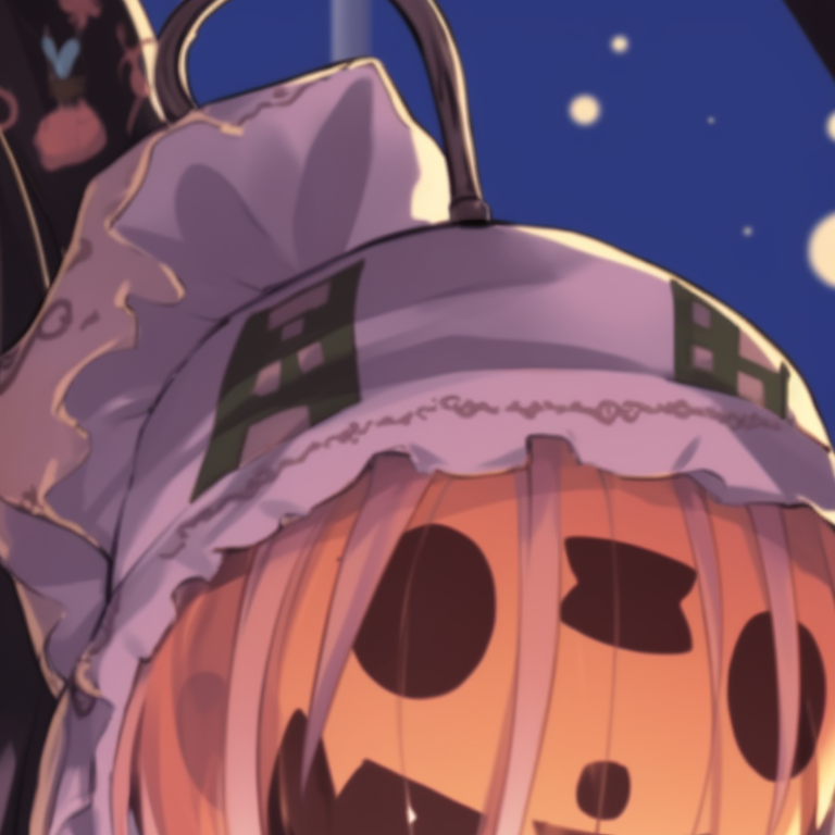 Hanako and Yashiro profile pictures under moonlight, thin lines and muted tones, holding Halloween props. hanako and yashiro halloween theme matching pfp gallery pfp for discord.
