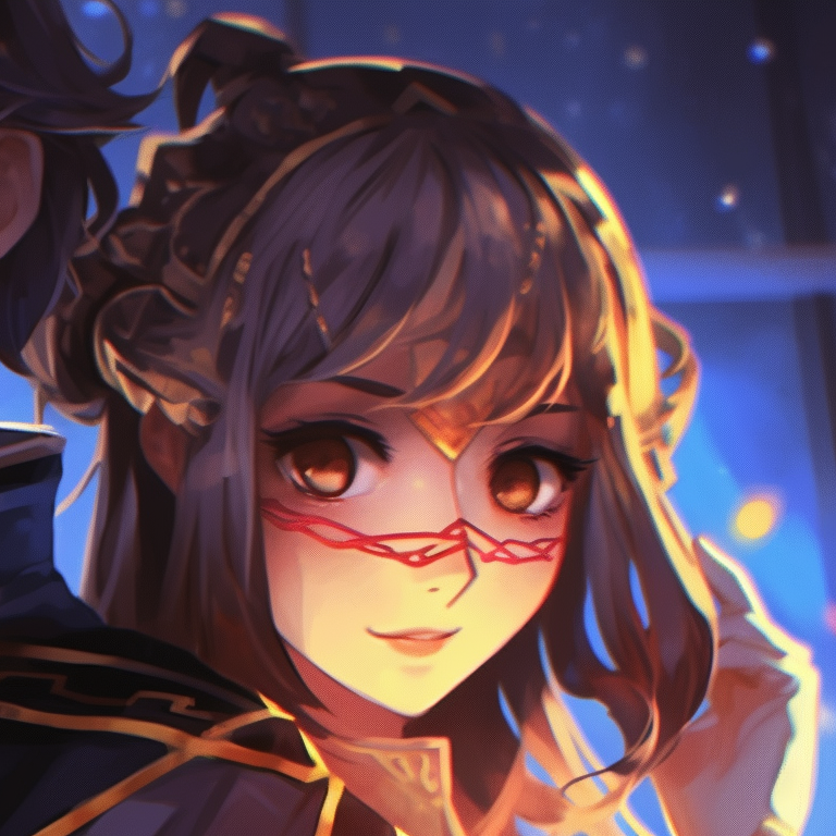 Two characters in shimmering magical outfits with a mystic aura surrounding them. matching pfp generator pfp for discord.