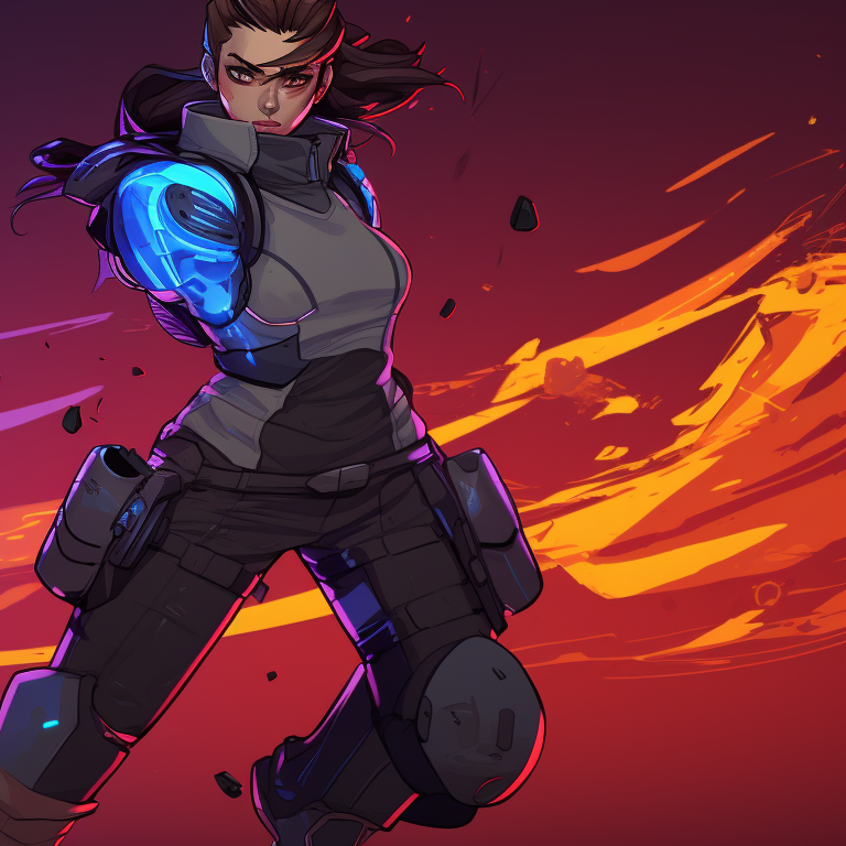 Two Valorant characters, angular style and contrasting colors, back-to-back in silhouette. valorant matching pfp styles pfp for discord.