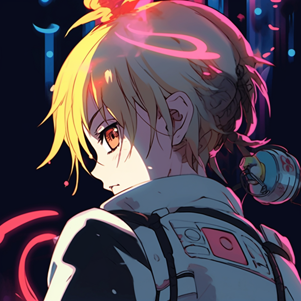 Futuristic anime styled avatar with neon lights, blends modern aesthetics with anime art style superb free animated pfp maker
