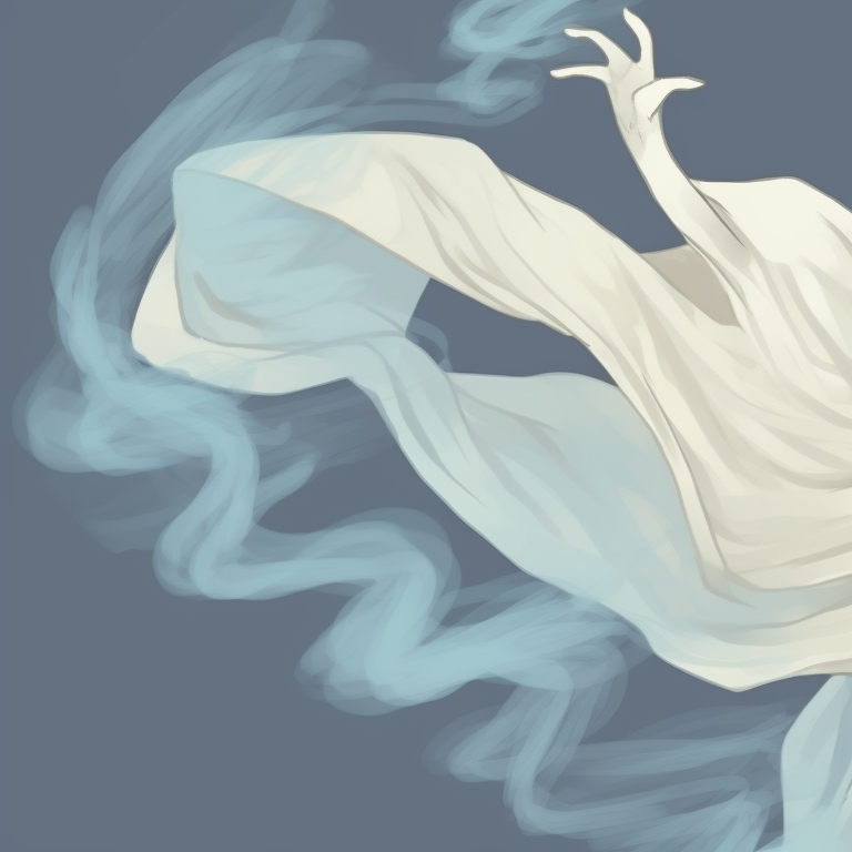 Two characters, spectral hues and luminous highlights, ethereal figures blending together. ghost pfp design series for halloween theme pfp for discord.