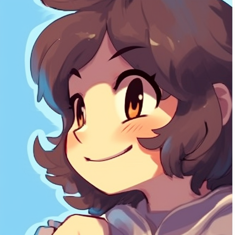 Two characters bumping into each other in a funny encounter, playful colors and soft shading. funny pfp for pairs pfp for discord.