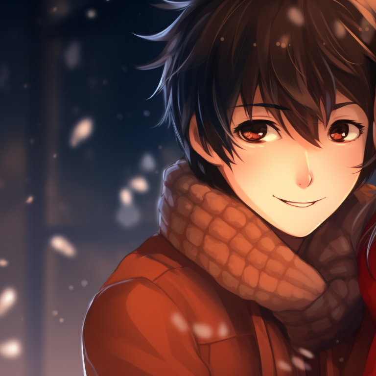 Two characters singing Christmas carols, deep reds and greens emphasizing the festive ambiance. unique matching christmas tiktok pfp pfp for discord.