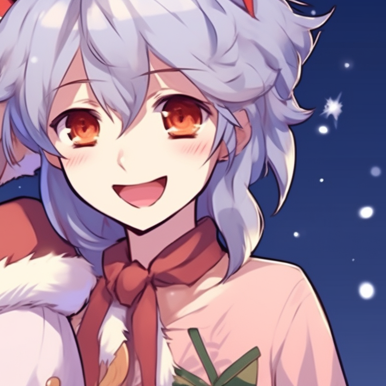 Two characters under a mistletoe, winter color scheme and gentle expressions. versatile christmas pfp for discord pfp for discord.