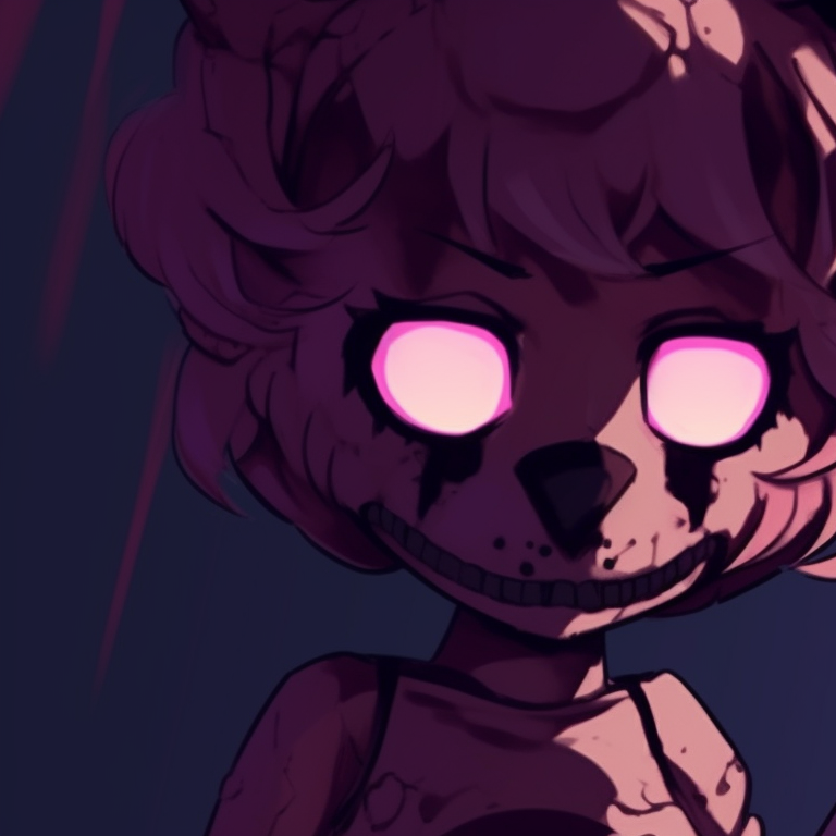 Two characters viewing each other through a cracked glass, heavy on shadows and suspenseful atmosphere. awesome fnaf pfps to match pfp for discord.