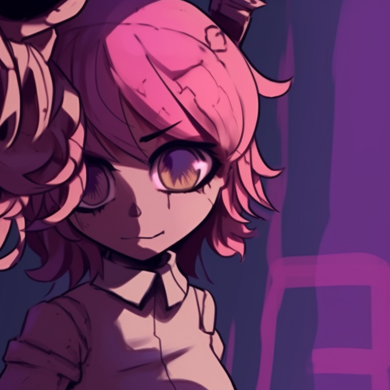 Two characters viewing each other through a cracked glass, heavy on shadows and suspenseful atmosphere. awesome fnaf pfps to match pfp for discord.