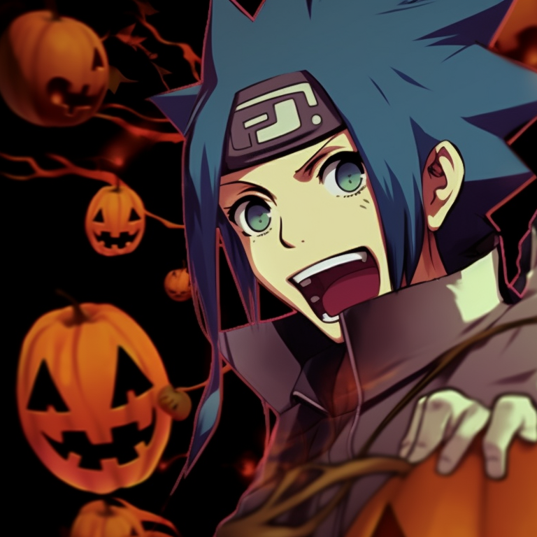 Silhouettes of Naruto and Sasuke against a moonlit backdrop, minimalist style and cool blue tones. jinchuriki halloween match pfp with naruto & sasuke pfp for discord.