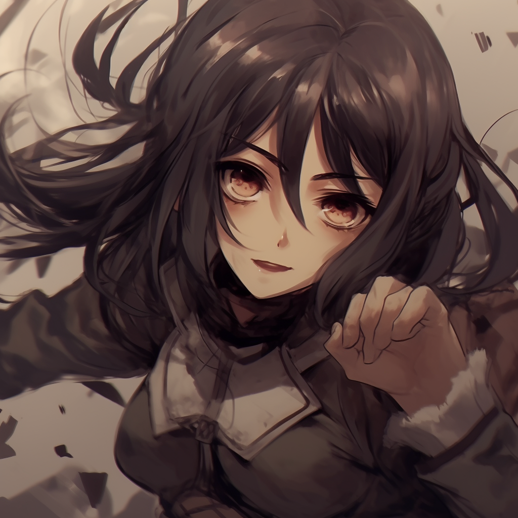 Detailed sketch of Mikasa featuring meticulously refined lines and shades. top anime pfp girl charactersHD, free download