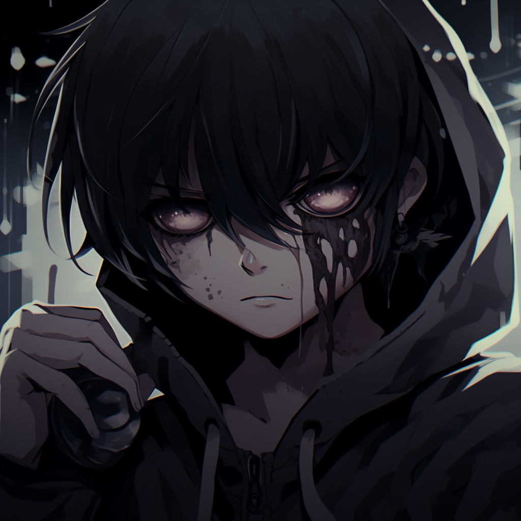 Artistic interpretation of an emo anime boy, fluid lines and melancholic tones cute emo pfp anime gallery